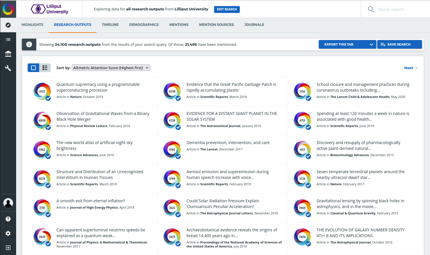 Screenshot of the Explorer showing an institutional logo